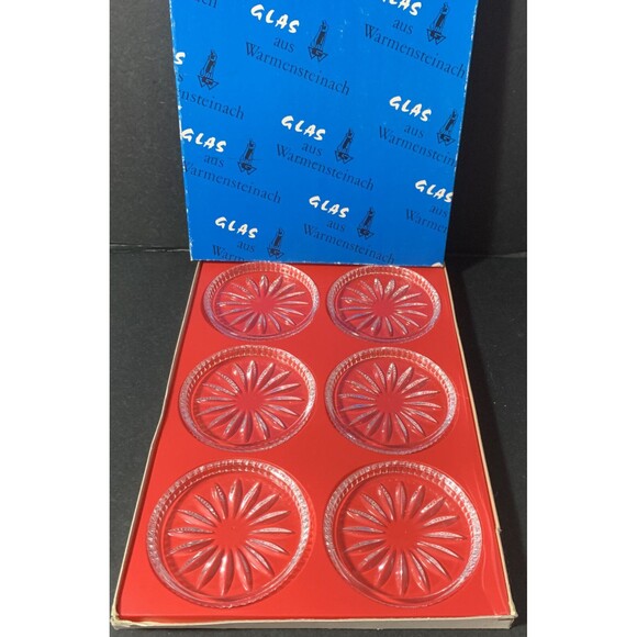 Other - Vintage Warmensteinach Germany Crystal Coaster Set of 6 Germany
